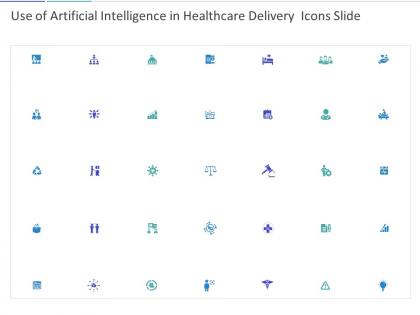 Use of artificial intelligence in healthcare delivery icons slide ppt powerpoint presentation