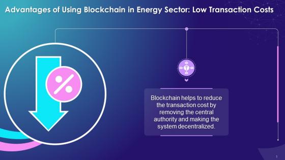 Use Of Blockchain In Energy Sector For Low Transaction Cost Training Ppt