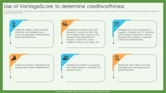 Use Of Vantagescore To Determine Creditworthiness Credit Scoring And Reporting Complete Guide Fin SS