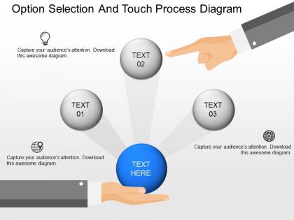 Use option selection and touch process diagram powerpoint template