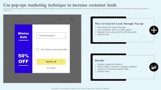 Use Pop Ups Marketing Technique To Increase Direct Response Marketing Campaigns To Engage MKT SS V
