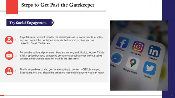 Use Social Media To Get Past Gatekeeper For Selling Training Ppt