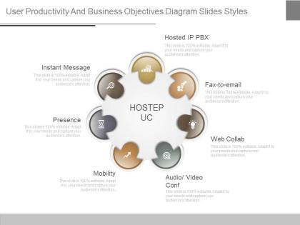 Use user productivity and business objectives diagram slides styles