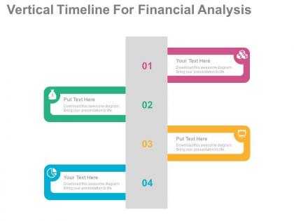 Use vertical timeline for financial analysis flat powerpoint design