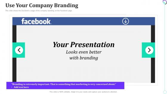 Use your company branding docsend investor funding elevator ppt gallery vector
