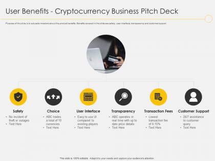 User benefits cryptocurrency business ppt powerpoint presentation file visuals