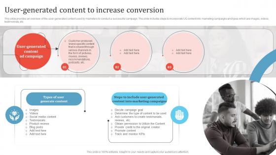 User Generated Content To Increase Conversion Promotion Campaign To Boost Business MKT SS V