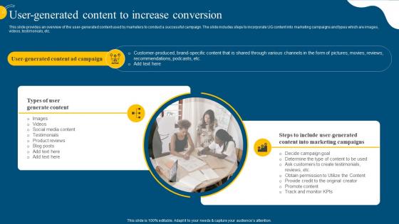 User Generated Content To Increase Conversion Social Media Marketing Campaign MKT SS V