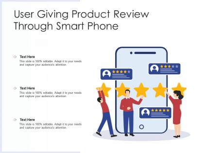 User giving product review through smart phone