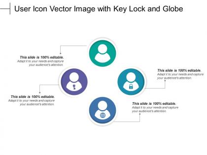 User icon vector image with key lock and globe