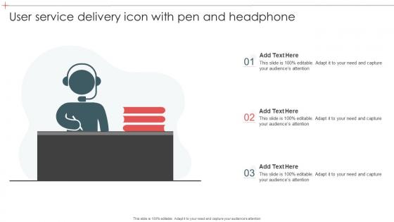 User Service Delivery Icon With Pen And Headphone