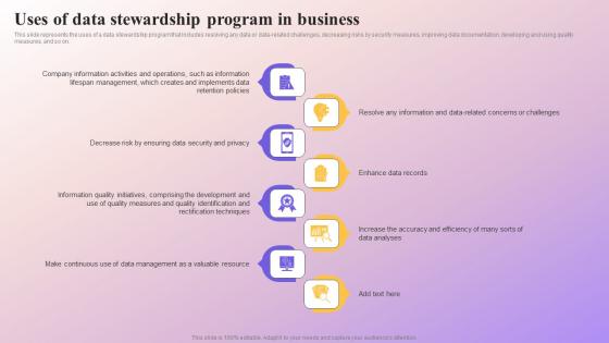 Uses Of Data Stewardship Program In Business Data Subject Area Stewardship Model