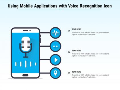Using mobile applications with voice recognition icon