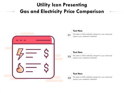 Utility icon presenting gas and electricity price comparison