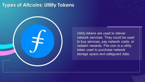 Utility Tokens As A Type Of Altcoin Training Ppt