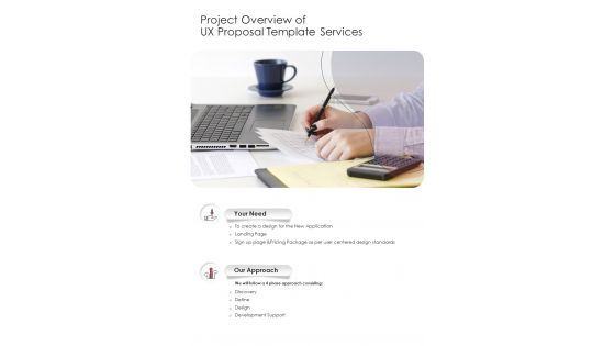 UX Proposal Template Services Of Project Overview One Pager Sample Example Document