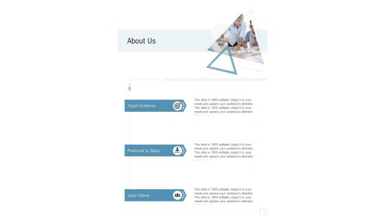 Ux Ui Proposal About Us One Pager Sample Example Document
