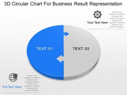 Va 3d circular chart for business result representation powerpoint template