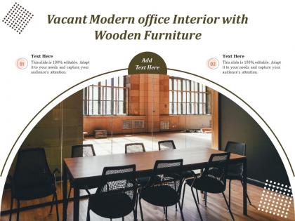 Vacant modern office interior with wooden furniture
