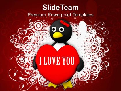 Valentine penguin shape love powerpoint templates ppt themes and graphics 0213
