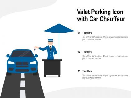 Valet parking icon with car chauffeur