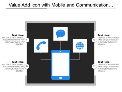Value add icon with mobile and communication symbols