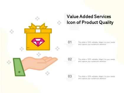 Value added services icon of product quality
