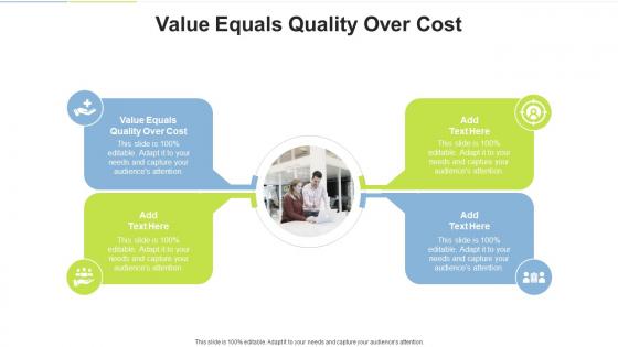 Value Equals Quality Over Cost In Powerpoint And Google Slides Cpb