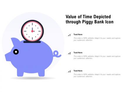 Value of time depicted through piggy bank icon