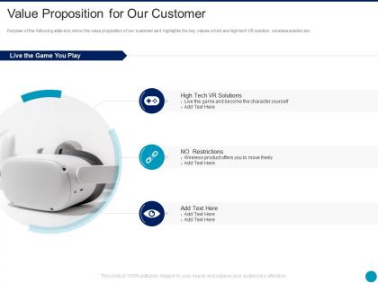 Value proposition for our customer augmented reality