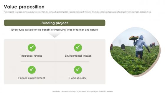 Value Proposition Investment Proposal Deck For Sustainable Agriculture
