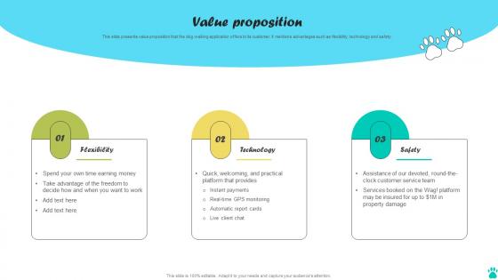 Value Proposition Pet Care Service Application Pitch Deck