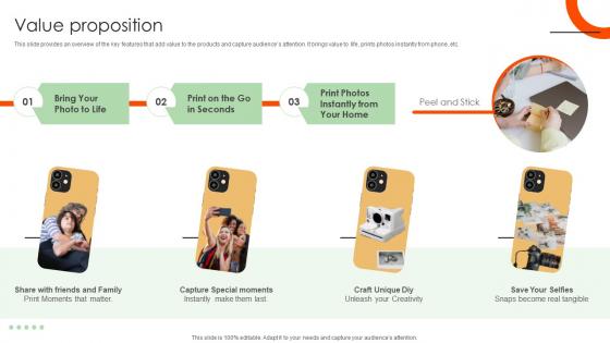 Value Proposition Photo Printing Phone Case Company Pitch Deck