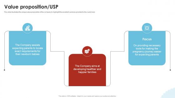Value Proposition USP Baby Products Provider Investor Funding Elevator Pitch Deck