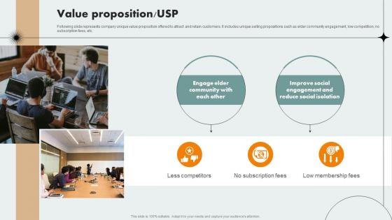 Value Proposition USP Companionship Management Investor Funding Elevator Pitch Deck