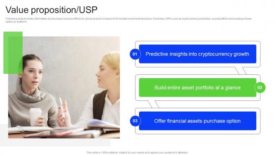 Value Proposition USP Financial Advisory Investor Funding Elevator Pitch Deck
