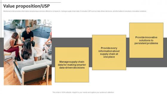 Value Proposition USP Supply Chain Data Management Funding Elevator Pitch Deck