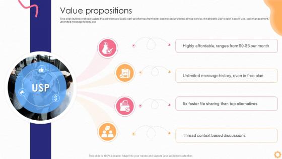 Value Propositions Saas Startup Go To Market Strategy GTM SS