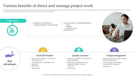 Various Benefits Of Direct And Manage Project Integration Management PM SS