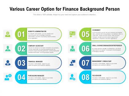 Various career option for finance background person