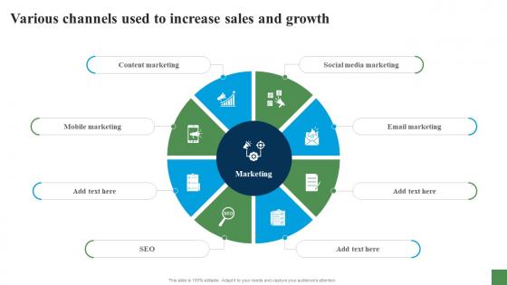 Various Channels Used To Increase Sales And Growth Expanding Customer Base Through Market Strategy SS V
