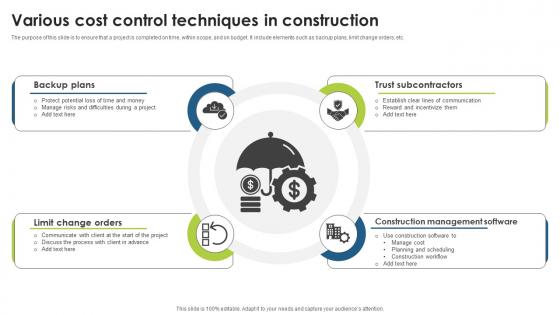 Various Cost Control Techniques In Construction