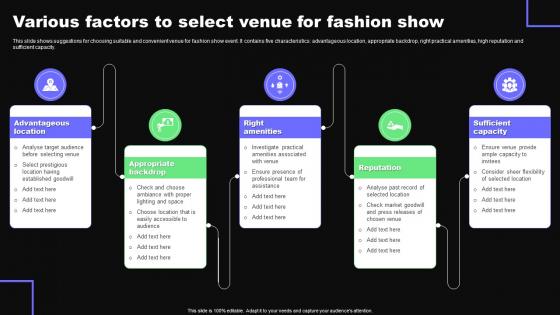 Various Factors To Select Venue For Fashion Show