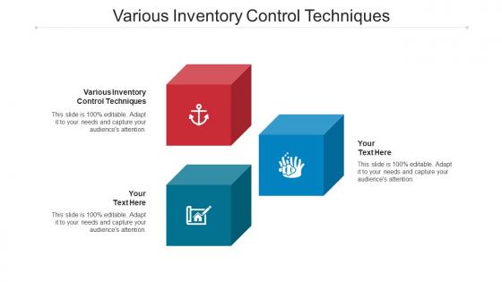 Various Inventory Control Techniques Ppt Powerpoint Presentation Slides Good Cpb