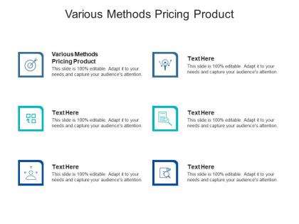 Various methods pricing product ppt powerpoint presentation diagram templates cpb