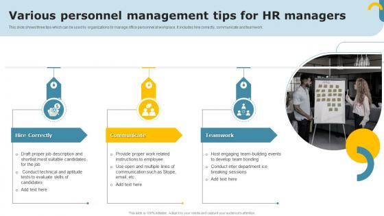 Various Personnel Management Tips For HR Managers
