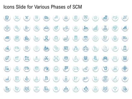 Various phases of scm icons slide for various phases of scm ppt themes