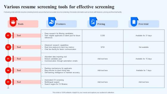 Various Resume Screening Tools For Effective Screening Recruitment Technology