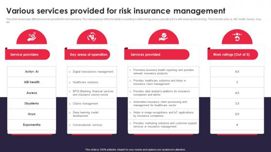 Various Services Provided For Risk Insurance Management