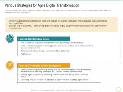 Various strategies for agile digital transformation digital transformation agile methodology it